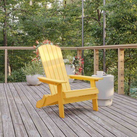 Flash Furniture Yellow All-Weather Folding Adirondack Chairs, 4PK 4-JJ-C14505-YLW-GG